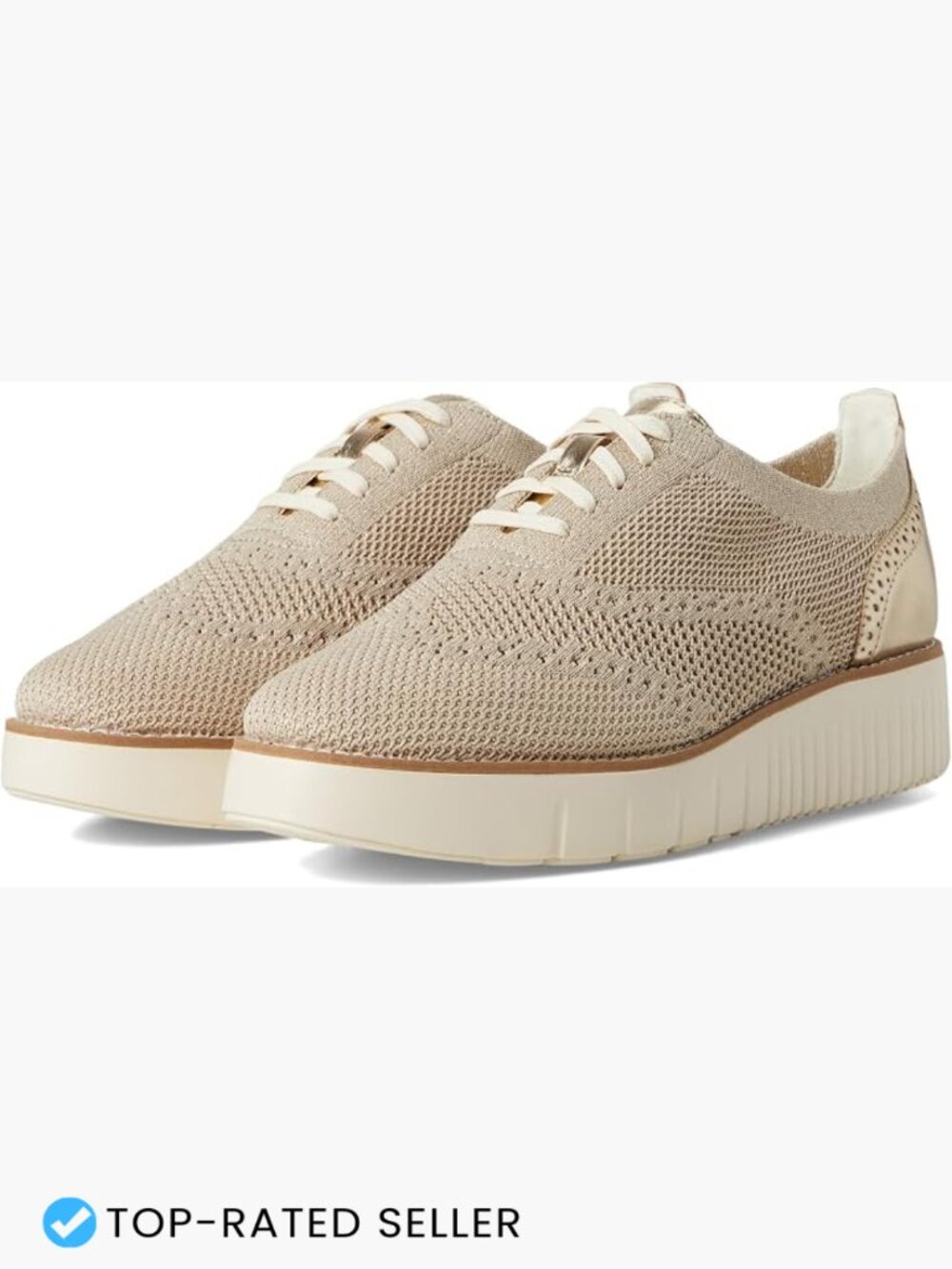 Women's Platform Wedge Oxfords Breathable Knit Business Casual Comfort Shoes